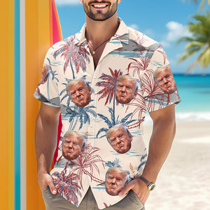 Custom Face Trump Tropical Summer Vibe Hawaii Shirt LM32 65351