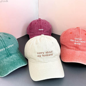 Custom Text Embroidered Baseball Cap, Gift For New Dad Mom, Camp Bachelorette Hat LM32 669391