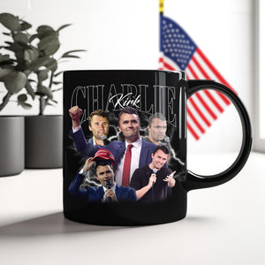 Patriotic Tribute to Charlie Kirk Vintage Black Mug LM32 65765