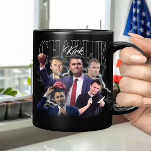 Patriotic Tribute to Charlie Kirk Vintage Black Mug LM32 65765