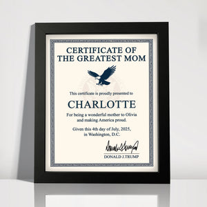 Personalized Certificate of The Greatest Dad, Mom Trump Picture Frame HA75 64610