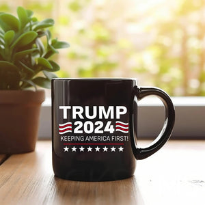 Trump 2024 Keeping America First Black Mug HO82 62752