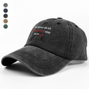 Just Because You Are Offended Doesn't Mean You Are Right - Charlie Kirk Washed Denim Baseball Cap HO82 65932