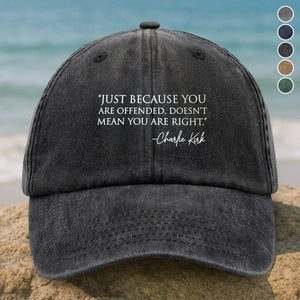Pray For Charlie Kirk A True Patriot Washed Denim Baseball Cap HO82 65952