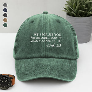 Pray For Charlie Kirk A True Patriot Washed Denim Baseball Cap HO82 65952
