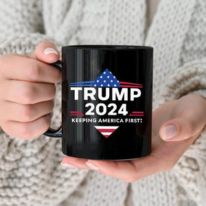 Keeping America First Trump 2024 Black Mug HO82 62758