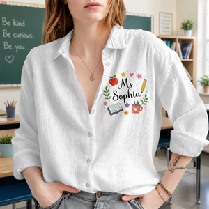 Custom Teacher Name Back To School Blouse Shirt CH07 180024