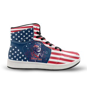 Trump 2024 American Flag High Top Leather Sneakers HO82 62698