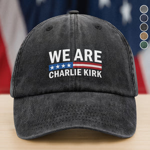 We Are Charlie Kirk Washed Denim Baseball Cap TH10 64489