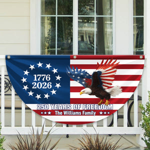 Personalized 250 Years Of Freedom 1776–2026 Eagle Non-Pleated Fan Flag HO82 901306