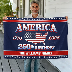 Custom Name 250th Anniversary USA House Flag HO82 901192