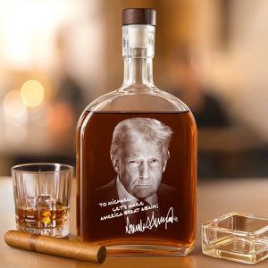 Personalized President Donald Trump Autographed Whiskey Bottle HA75 64404