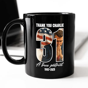 Thank You Charlie Kirk A True Patriot Black Mug HO82 65986