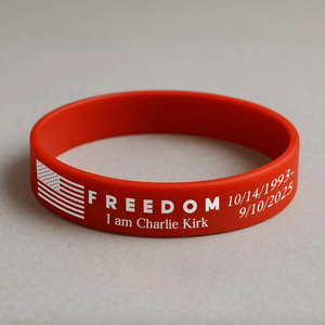 Laser Engraved Silicone Bracelet “FREEDOM” Charlie Kirk Tribute LM32 65771