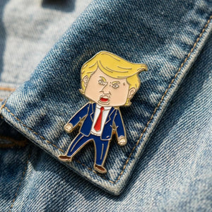 Happy Trump Face Enamel Pin, Funny Trump Meme With USA Flag Enamel Pin LM32 65839