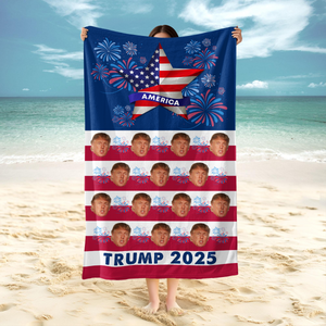 Custom Trump Funny Photo Beach Towel Summer Gift CH07 67352