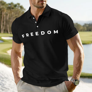 Charlie Kirk Freedom Black Polo Shirt HA75 64500