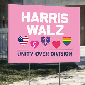 Harris Walz Unity Over Division Yard Sign HO82 65018
