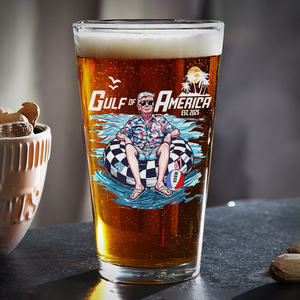 Funny Trump Gulf of America Beach MAGA Print Beer Glass LM32 65365