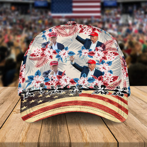 Custom Donald Trump Face With Hawaiian Pattern Classic Cap N304 62448