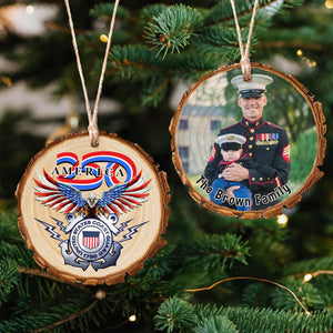 Custom Photo US Coast Guard Wood Slice Ornament N369 64603