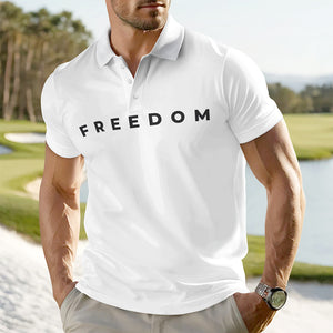 Charlie Kirk Freedom White Polo Shirt HA75 64530