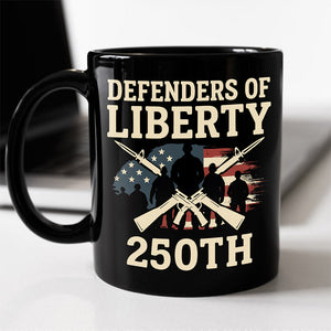 Defenders Of Liberty 250th Anniversary USA Black Mug HA75 897296