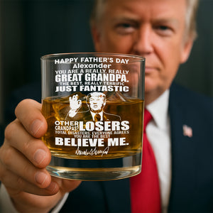 Great Grandpa Great Dad Trump Rock Glass N304 62563