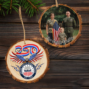 Custom Photo US Armed Force Wood Slice Ornament N369 64601