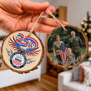 Custom Photo US Armed Force Wood Slice Ornament N369 64601