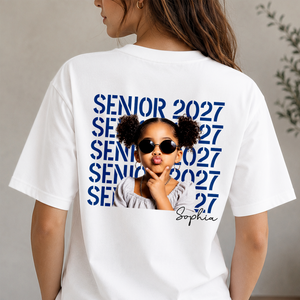 Custom Photo Senior 2027 Back Comfort Shirt - Personalized Senior Gift, Proud Family Gift HO82 903238