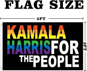 3X5 Ft Kamala Harris for the People Kalama Harris for President Vivid Color Kamala Yard Sign 2024 President Flag Truck Flag