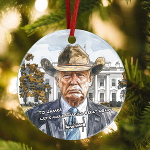 Custom Name Trump 2024 Let's Make America Great Again Ceramic Ornament HO82 63206