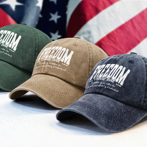 Freedom - Charlie Kirk Human Rights Washed Denim Baseball Cap HO82 65996