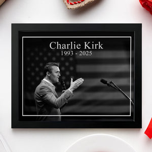 Charlie Kirk Memorial Black and White Style Picture Frame HO82 65806