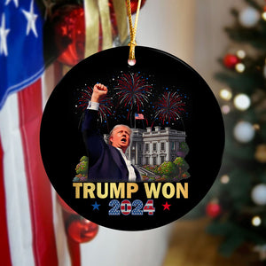 Trump Won Donald Trump US President 47th Ceramic Ornament HO82 65278