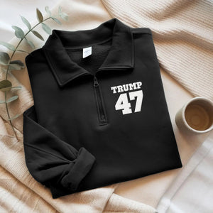 Trump 47 Embroidered Zip Sweater TH10 64625