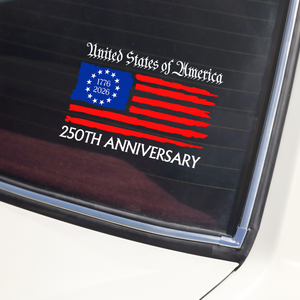 United States of America 250th Anniversary - Celebrate USA Birthday 1776-2026 Car Window Decal Sticker CH07 910218