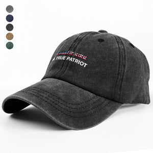RIP American Charlie Kirk - A True Patriot Washed Denim Baseball Cap LM32 65567