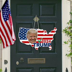 Trump 2024 With American Flag Shape Doorsign TH10 63335