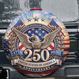 USA 250th Anniversary, 1776-2026 America 250 Emblem Semiquincentennial Tire Cover HO82 901024