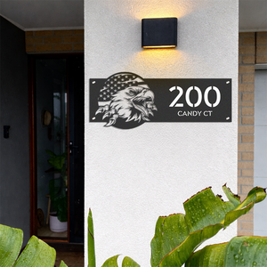 Personalized American Eagle Address Metal Sign, Patriotic House Number HO82 901152