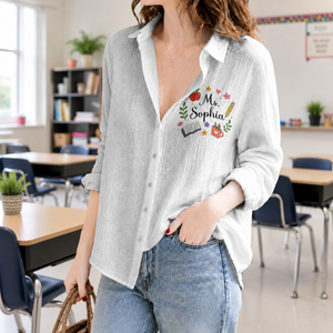 Custom Teacher Name Back To School Blouse Shirt CH07 180024