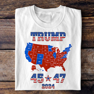 Trump 45 47 US Presidential Election 2024 Map Bright Shirt N304 HA75 64132