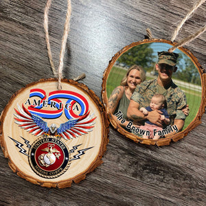 Custom Photo US Marin Corps Wood Slice Ornament N369 64607