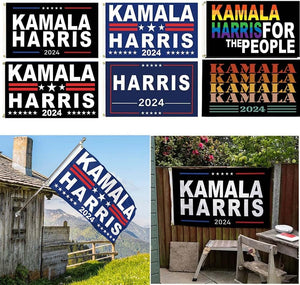 3X5 Ft Kamala Harris for the People Kalama Harris for President Vivid Color Kamala Yard Sign 2024 President Flag Truck Flag