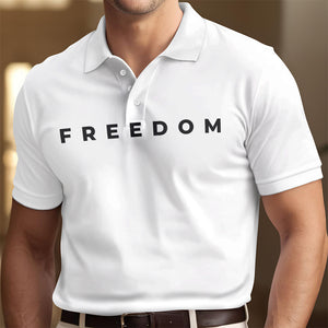 Charlie Kirk Freedom White Polo Shirt HA75 64530