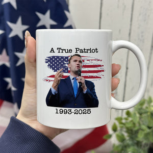 A True Patriot Charlie Kirk With US Flag White Mug HO82 65908