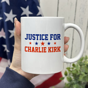 Justice For Charlie Kirk With Star White Mug HO82 65856