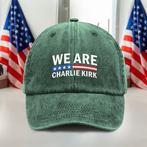 We Are Charlie Kirk Washed Denim Baseball Cap TH10 64489